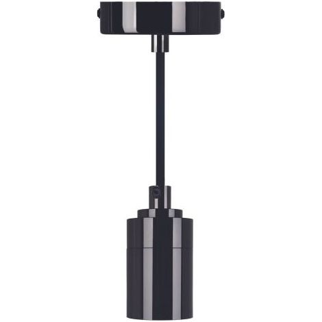 Kit Suspension E27 Noir Chromé 1,5m - Câble Textile et Cache Douille Métal - Gamme "Elégance Luxe"