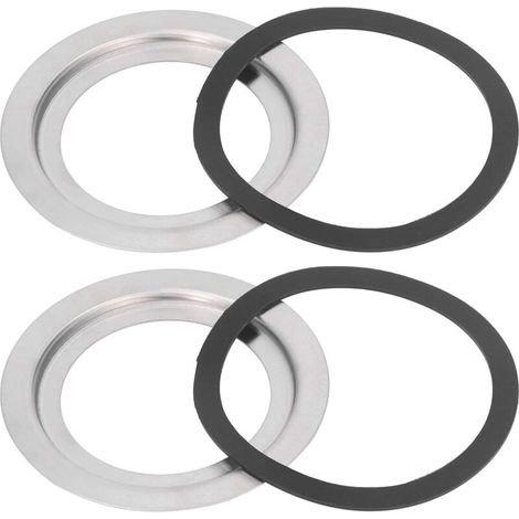 Lot de 2 adaptateurs d'évacuation des déchets en acier avec joints antidérapants, réducteur d'évier de rechange pour systèmes de vidange de cuisine, installation facile, adaptateur d'élimination (1/4)