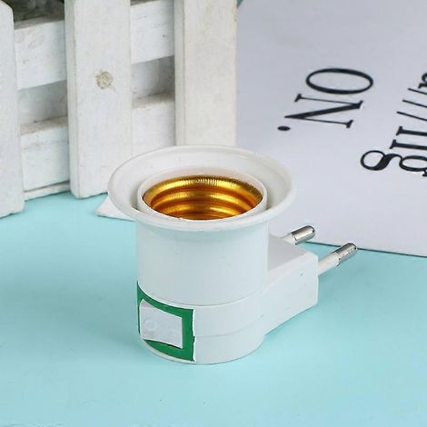 Adaptateur secteur E27 mâle avec bouton marche/arrêt pour lampe LED (3 pièces blanches) (1/5)