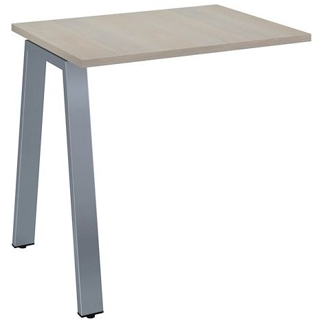 Retour bureau chêne clair 80 x 60 cm, piétement métal aluminium – Arch - Maxiburo (1/2)