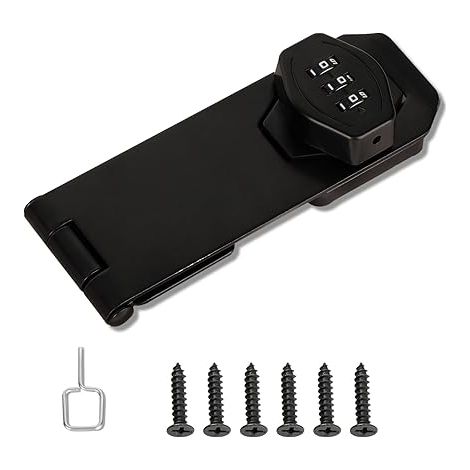 Serrure à Combinaison Pour Placard, Serrure de Code de Porte pour Armoires, Fenêtres, Longueur 12 CM, Serrure à Combinaison à 3 Chiffres Verrou de Porte à Code Pratique et Durable, Noir (1/5)