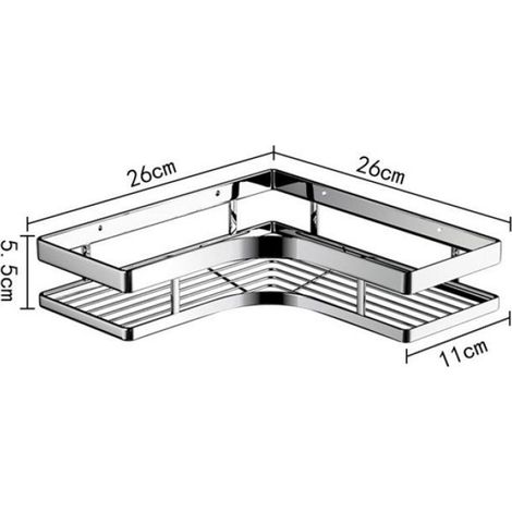 Etagere Angle Salle De Bain - Acier Inoxydable - Pour Douche Et Cuisine - 26x26x5 5 Cm - 1 Piece (1/5)