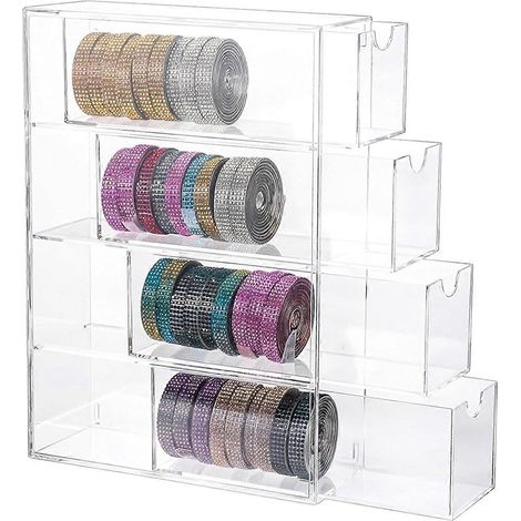Porte-ruban adhésif transparent Washi avec 4 tiroirs coulissants (1/5)