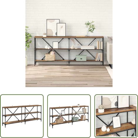 Konsolentisch Altholz -  Konsolentisch mit Regal Altholz 180 x 30 x 75 cm Holzwerkstoff (1/5)