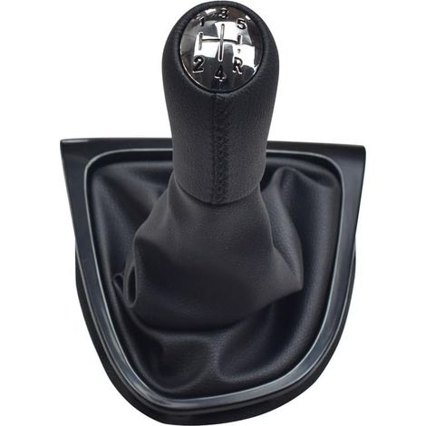 Pommeau de levier de vitesse 5 vitesses avec soufflet en cuir synthétique pour Renault Clio IV 2012-2020 (Noir, 5R vitesses) (1/5)
