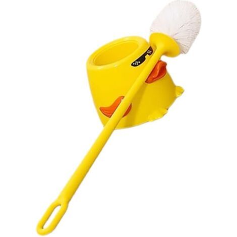 Brosse de Toilette Longue avec Manche Ergonomique, Tête Souple sans Rayures, Décorative de Petit Canard Jaune, pour Nettoyage Cuvette, Usage Quotidien Salle de Bain (1/5)