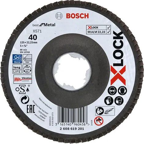 Bosch Professional X-LOCK X571 disco abrasivo negro blanco 125 mm