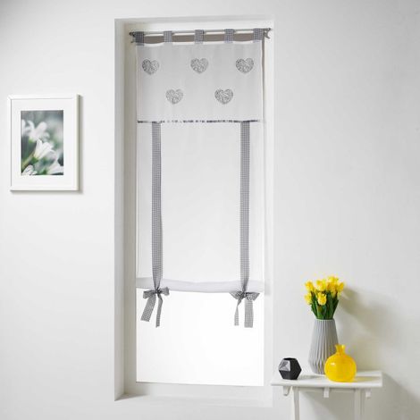Store Voilage Brodé "Cory" 60x150cm Gris