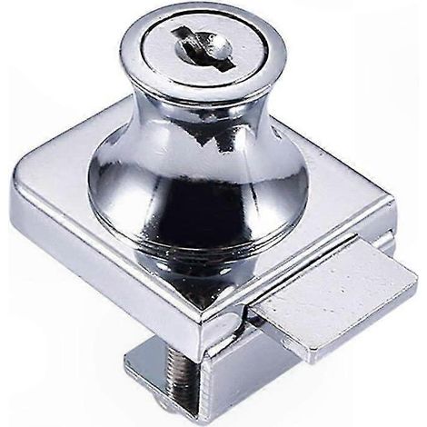 Verrou en acier chromé pour portes vitrées, forage 5-8mm inclus, 2 clés, solution de sécurité pour vitrines et portes à écran (1/5)