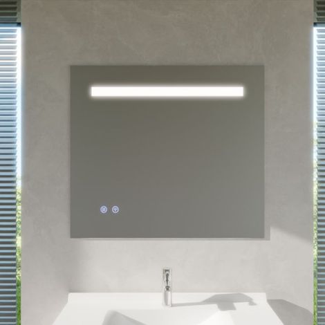 Miroir lumineux ELEG PLUS 90x80 cm - LED réglable, antibuée, interrupteur sensitif (1/2)