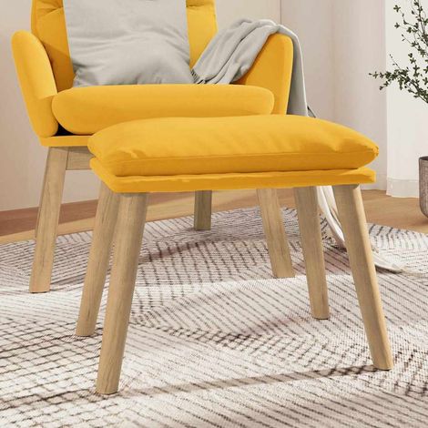 vidaXL Reposapiés de terciopelo amarillo mostaza 45x29,5x35 cm (1/5)