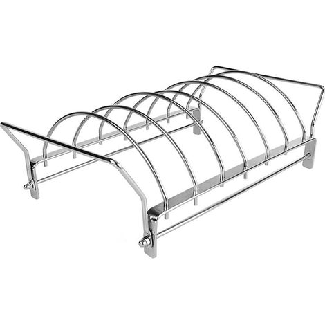Grille à côtes levées pour barbecue - Acier inoxydable 6 fentes, accessoire pour viande de bœuf