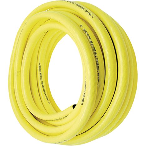 Tubo per irrigazione da giardino in PVC giallo, diametro 1 1/2" (35 mm), lunghezza 25 m.
