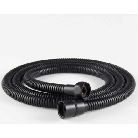 1.5m Stainless Steel Flexible Shower Hose, Brass Fittings, Anti-Twist Shower Head Hose, Flexible Shower Hose – Black (1/4)