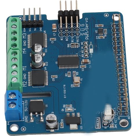 Carte d'extension pour robot Raspberry Pi, interface I2C, sortie PWM 5 V à 12 V, 1,6 kHz, précision et stabilité, pour le contrôle des moteurs de robots.