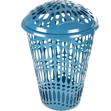 Panier à Linge Rond "Ajouré" 66cm Bleu