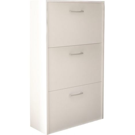 Scarpiera con 3 ante a ribalta salvaspazio di colore Bianco mod. Molly (1/5)