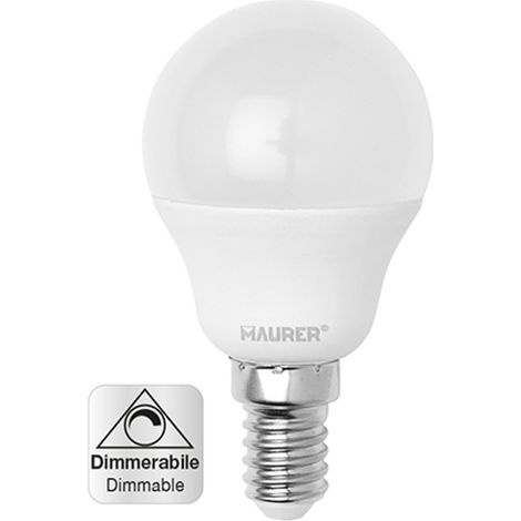 LAMPADA LED DIMMER. MAURER SFERA E14 5W 470L 3000K L.CALDA