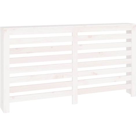 vidaXL Cubierta de radiador madera maciza de pino blanco 153x19x84 cm (1/2)