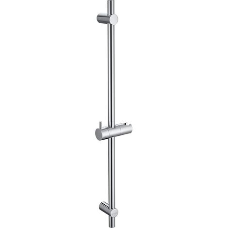 Barre de douche inox 70 cm – Support pommeau 360° – Fixations adaptables – Chromé élégant (1/5)