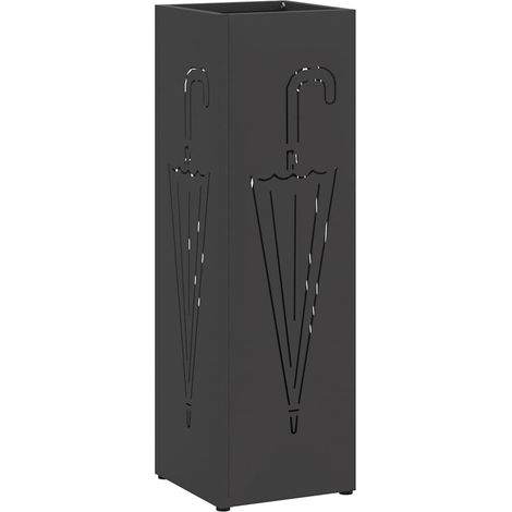 Porte-parapluie avec stockage Noir 15,5 x 15,5 x 49 cm Métal (1/5)