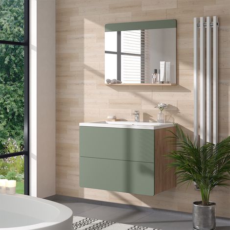 Miroir de salle de bain Izan, Force d'or Chêne/Vert, 80.1x62cm avec abonnement, Vicco