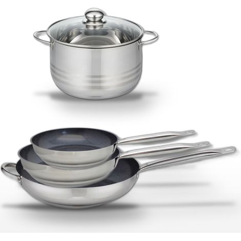 Lot de 3 Poêles céramique 24/28/32 cm Elo Profi Therm Platinum et Faitout 24 cm (1/5)