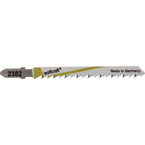 wolfcraft 2 Lame per seghetti alternativi HCS, attacco a T, legno e plexiglass, taglio netto 75mm (1/4)