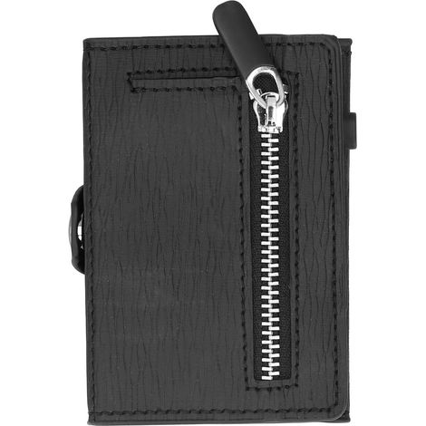 Porte-cartes de visite portable étui à cartes de crédit voyage organisateur noir texture écorce x-65 pour hommes et femmes (1/5)