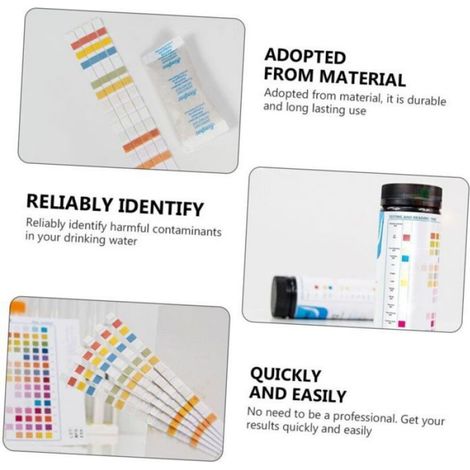 Kit Test Eau Potable - 14 Paramètres pH Dureté Plomb Cuivre Fer Mercure Chrome VI Brome Nitrate Nitrite Chlore Fluorure Sulfite - Pour Puits et Robinet - 50 Bandelettes (1/5)