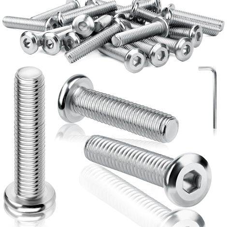 Vis Tete Plate M4x40mm Vis Allen M4 Acier Inox 25 Pièces (1/5)