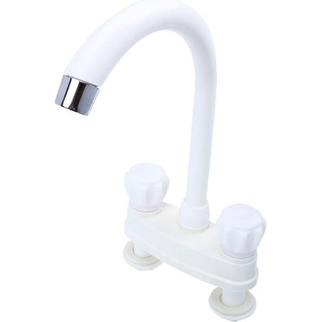 Rubinetto in plastica a due maniglie per lavabo da bagno/cucina
