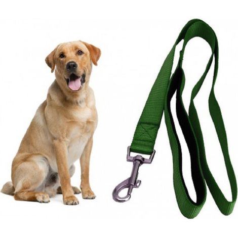 Trade Shop - Guinzaglio Corto Per Cane Cani In Nylon 120cm Verde Militare Con Moschettone - (1/5)