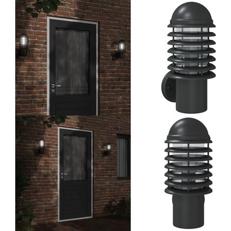 Außenwandleuchte Schwarz Edelstahl - Outdoor Wandleuchte - Edelstahl Wandleuchte - Gartenleuchte - Gartenbeleuchtung - LED Wandleuchte - Home & Living (1/5)