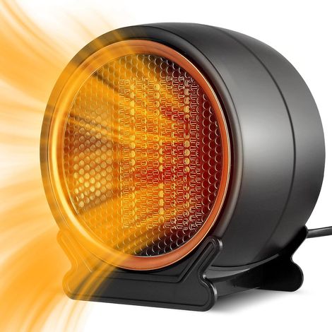 Radiateur Soufflant, PTC 1200W Chauffage d'appoint Silencieux, 2 Réglages de Chaleur, économie d'énergie, Protection Contre la Surchauffe (Noir) (1/5)