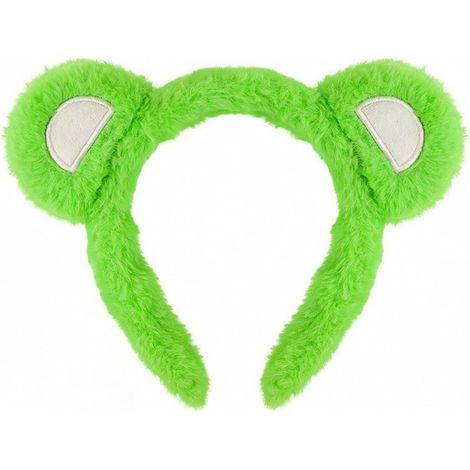 Animal Headband  Soft Plush Material, Lightweight, Animal Headband, for Makeup, Green (1/5)