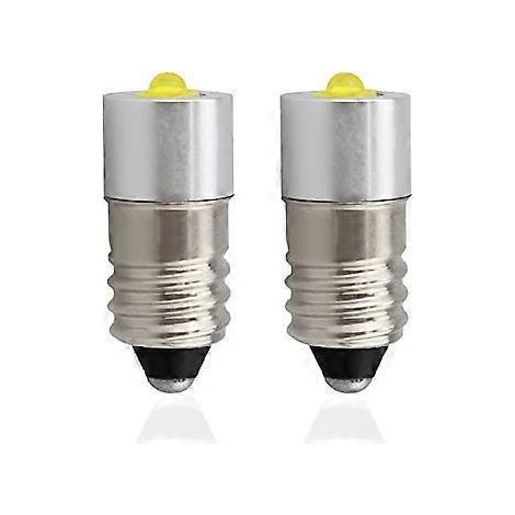E10 Ersatz-LED-Taschenlampenbirne mit hoher Leistung, 6-24 V, 3 W, 200 lm, 2er-Pack (E10 Warmweiß) (1/5)