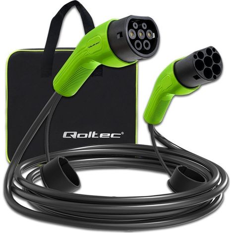 Qoltec 52473 Cable EV tipo 2 para carga de automóviles  400V  11kW  16A  5m (1/5)