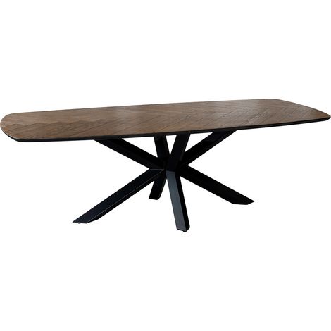 Mesa de comedor rectangular color nogal 240x100x76h cm (1/4)