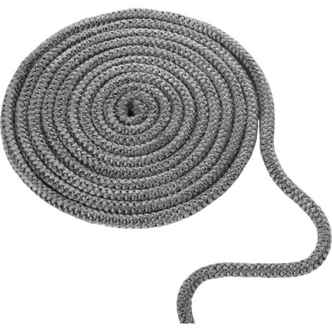 Braided gasket for fireplace inserts and stoves, 10 mm x 4 m, graphite-impregnated fiberglass gasket, replacement gasket cord for fireplaces and wood stoves. (1/5)