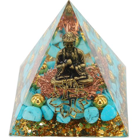 Pyramide de Cristal Bouddha - Pierre de Puissance pour Méditation et Yoga, Décoration Zen Élégante (1/5)
