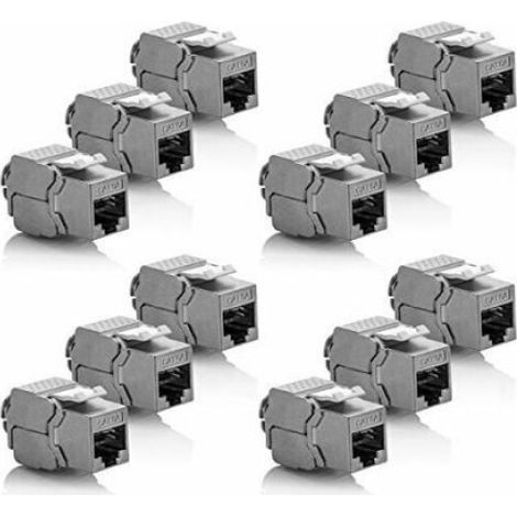 Module Keystone CAT 6a - Connecteur RJ45 Blindé STP - Montage Snap-In - Fréquence 500 MHz - Débit 10 Gbit/s - Lot de 12 (1/4)
