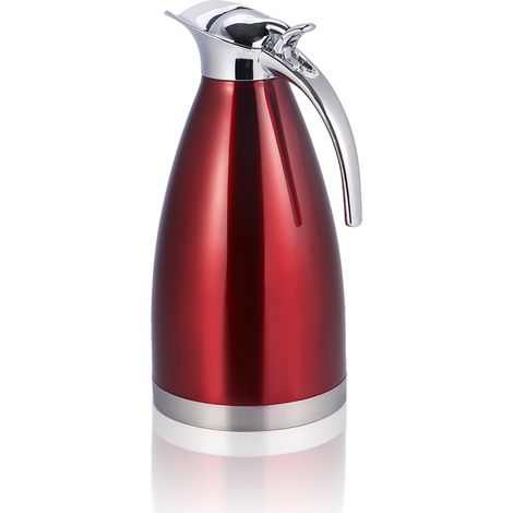 Bouteille isotherme en acier inoxydable 1,5L, pot à café à double paroi sous vide, rouge (1/5)