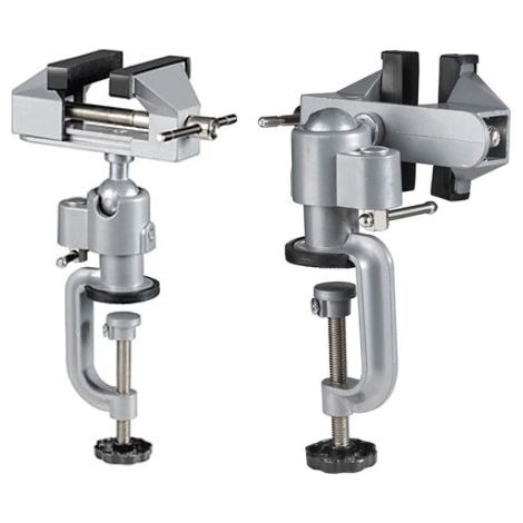 Morsa a galletto da banco in alluminio con testa snodabile 50mm