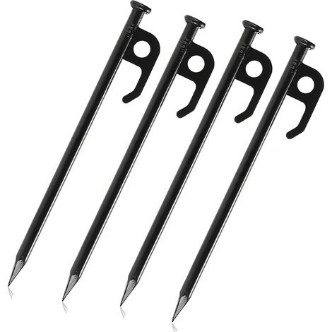 Piquet De Tente - Acier - 20 Cm - Pour Camping Randonnée Survie Plein Air - 4 Pièces (1/5)