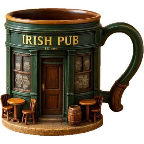 Tazza in resina 3D con rivestimento interno, stile bar creativo, verde, ideale come regalo. (1/4)