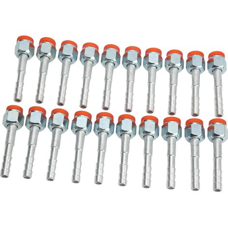 Lot de 20 raccords cannelés droits en aluminium haute résistance pour tuyaux de climatisation, universels pour voitures et camions, 3/8 po (1/5)