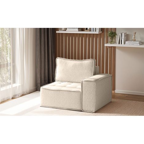 Sessel SANDE 1-Sitzer Modul Stoff Raven Creme Seite Rechts (1/5)