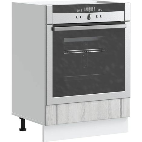 Mobile per forno dal design classico 60 x 46 x 81,5 cm con pratico spazio portaoggetti piedini regolabili in legno ingegnerizzato sonoma grigio 020050118