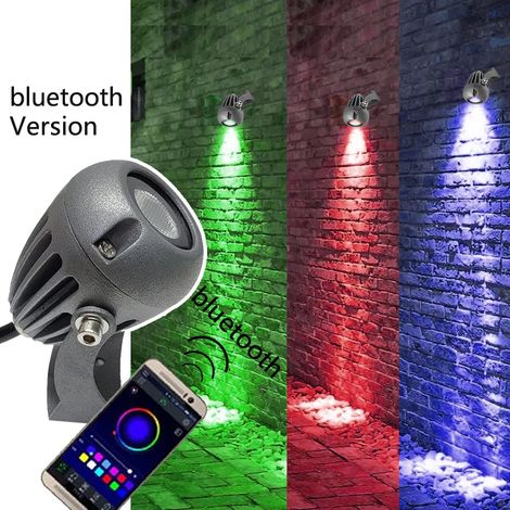 Projecteur LED extérieur (5 W RGB Bluetooth) pour jardin, aménagement paysager, hôtel et maison. Éclairage RGB blanc chaud/froid, 220 V, étanchéité IP67. (1/5)